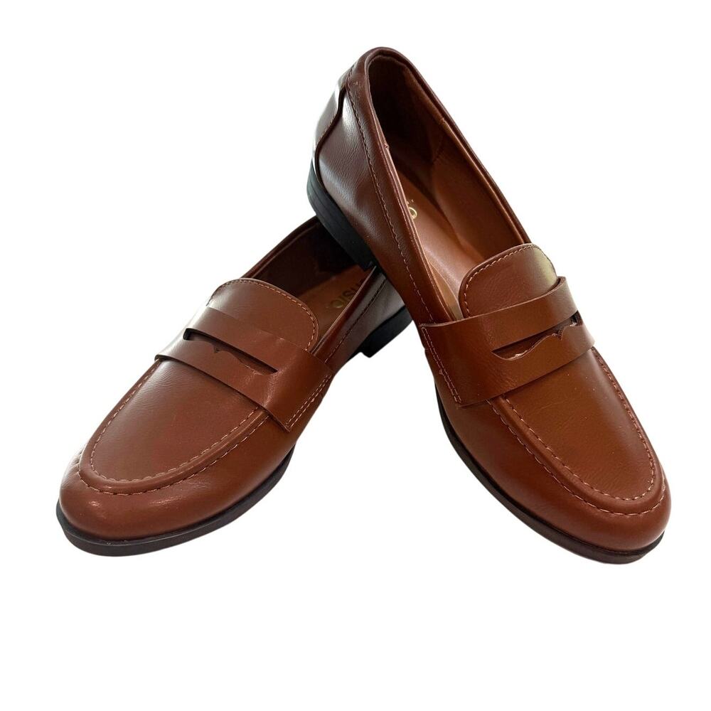 Kensie Gitty Brown Penny Loafers 6 NWOT Dark Academia Officecore Shoes - Picture 6 of 11